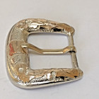 Signed Vhlc 1    Sterling Silver Engraved Western Ranger Belt Buckle Mex 27 7g ss9