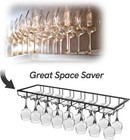 Metal Wine Glass Rack Under Cabinet 8 Row Stemware Hanger Diy Bar 10 Rows