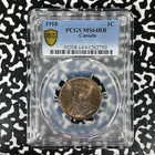 1918 Canada Large Cent Pcgs Ms64rb Lot g1157 Choice Unc 
