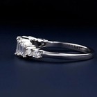 3ct Emerald Cut Diamond Five Stone Engagement Wedding Ring 14k White Gold Finish