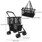 Foldable Shopping Cart  Family Shopping Cart  Freestanding Foldable Cart Black