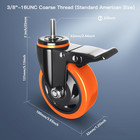 Stem Caster Wheels 2-3-4 Inch Heavy Duty Threaded Mounts 1 4-3 8-1 2- Set Of 4 