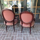 Set Of 2 Red Victorian Parlor Chairs Antique Male And Female