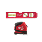 Milwaukee 7 In  Billet Torpedo Level With 25 Ft  Compact Tape Measure Tool