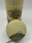 Vintage Asian Japanese Tea Canister Caddy Metal Tin 2 Lids 3 Pieces