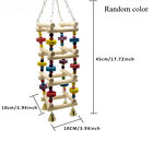 Wooden Parrot Climbing Ladder Toy With Bells  Swing Playground Perches Birds