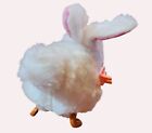 Vintage Wind-up Hopping Bunny Rabbit Easter Plush Toy 6  Long