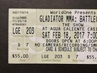 Gladiator Challenge Mma Battle Cage Ticket Stub 2 17 17 Agua Caliente Casino