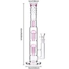 16 Inch Pink Heavy Glass Bong Shisha Percolate Hookah Water Pipe W ice 18mm Bowl