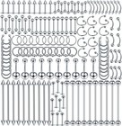 150-151pcs Body Piercing Jewelry Lot 14g 16g 20g Stainless Steel Nose Lip Ton   