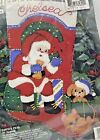 Bucilla Santa Claus Pet Felt Applique Christmas Stocking Kit 33189 Cat Dog