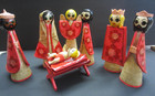 Vintage Mexican Paper Mache Nativity Folk Art Signed Hdez  W baby Christmas