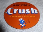 Vintage Orange Crush Beverage Crushy Sings Music 4 Porcelain Metal Soda Gas Sign