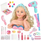 Hair Styling Doll Head Makeup Kit Girls Toys pretend Play Hair Salon Toy 5807