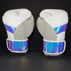 Hayabusa Tokushu T3 16oz White Iridescent Hook   Loop Training Boxing Gloves