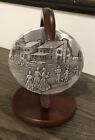 Vtg Wendell August Forge Hammered Amish School House Xmas Ornament   Stand