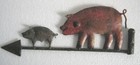 Weather Vane Pig With Piglet Vintage Hand Made