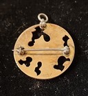 Vtg Orion 10k 5 4g Gold W  Yellow Enamel Pendant   Brooch - Old English Script