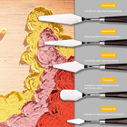 5 Stainless Steel Palette Knife Set Artist Painting Spatulas Oil Acrylic Art