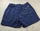 Ralph Lauren Polo Mens Swim Trunks Xl Blue Polka Dot Drawstring Excellent Cond 