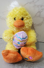 Dan Dee Plush Chick Duck Yellow Orange Purple Egg Embroidered 8  Fuzzy Easter 