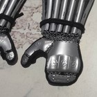 Japanese Samurai Armor Wearable Half-sleeve Arm Guards Handmade Silver Gray Gift