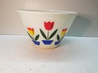 Vintage Fire King Ovenware Tulips Mixing Bowl 6  X 9 5   Excellent Condition