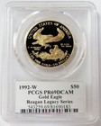 1992 W Gold Reagan Legacy American Eagle  50 Coin 1oz Pcgs Pr 69 Dcam