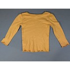 Garanimals Girls Mustard Yellow Rib Knit Lettuce Edge Long Sleeve Top 3t