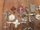 Vintage-now 30 Piece Cross Christian Catholic Medals Pendant Religious Lot  7
