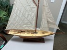 Large Wooden Ship Model Of The 1898 Pen Duick Sail Boat