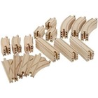 Wooden Train Track 52 Pc Set 18 Ft Of Track Expansion 5 Distinct Pc 100  Fits
