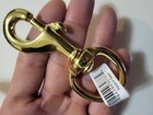 Solid Brass Bolt Action Swivel Eye Snap Hook  3 5 8  Long With 1  Swivel Eyelet