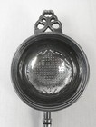 Vintage Silver Plate Tea Strainer With Crystal On Handle End India