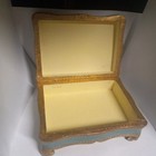 Vintage Florentine Italian Wooden Hinged Trinket Jewelry Box Gold Gilt Italy
