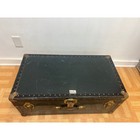 Vintage Steamer Trunk Chest Coffee Table Storage Box Antique Foot Locker Black
