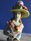 Vintage Porcelain Half Doll Lady Pin Cushion Figurine Japan- Collectable - 5   