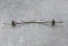 Mid Century Modern Drawer Pull 5  Bore Unusual Silver Tone Brass