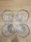 Vintage Platinum Rim Crystal Champagne Coupe Glasses Cocktail Stemware Set Of 4