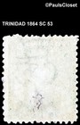 Trinidad 1864 Sc 53 Britannia Yellow Green 6p Used No Gum Fine