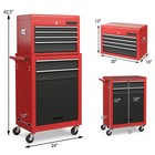 2 In 1 Rolling Cabinet Storage Chest Box Garage Toolbox Organizer