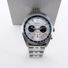 Men s Seiko Ssb425 White Dial Stainless Chronograph Quartz Watch 8t63 41 5mm