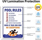 Pool Rules Sign  No Diving Signs swim At Your Own 12x8inches  Blue-2pack-12x8 