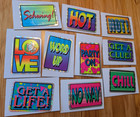Vintage Nos Neon 1990s Prism Sticker Lot Of 10 Vending Machine New Old Stock
