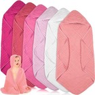 6 Pack Muslin Hooded Baby Towels 32 x32  Soft Cotton Bath Blankets Unisex Gift