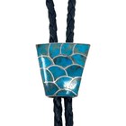 Lynelle Johnson  Bolo Tie  Kingman Turquoise  Zuni Handmade  44 