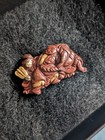 Japanese Meiji Era  Silver  Brooch Hotei Lucky Gods Vintage