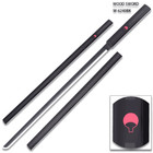 Sasuke Kusanagi Grass Cutter Black Wood Ninja Sword Katana Cosplay Straitblade