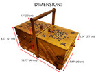 Wooden Sewing Box Handmade  Wood Storage Box  Vintage Sewing Basket  Organizer
