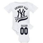 New York Yankees Baby Custom Personalize Newest Cutest Fan Jersey Style Bodysuit